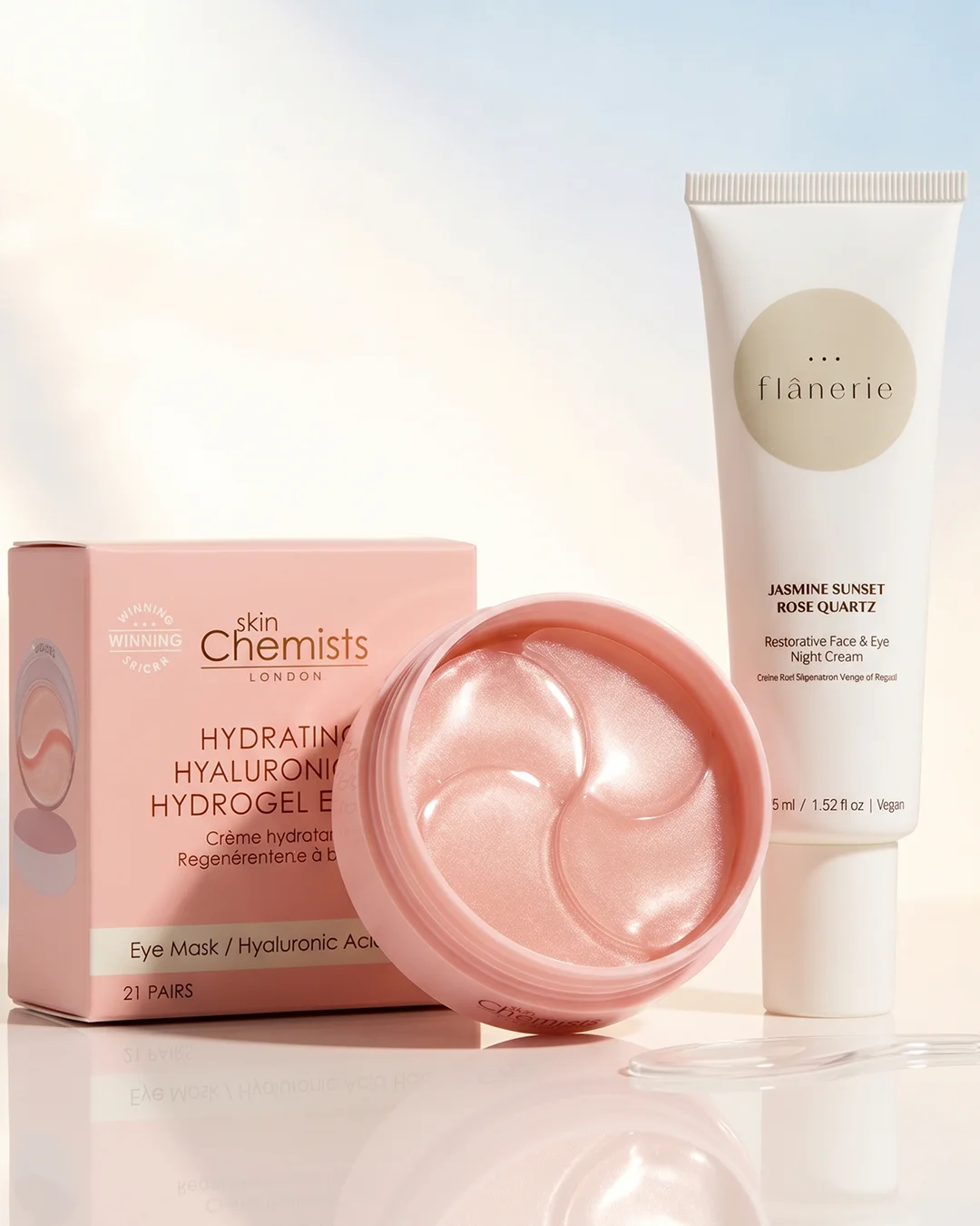 Hydrogel Eye Patches + Face & Eye Night Cream