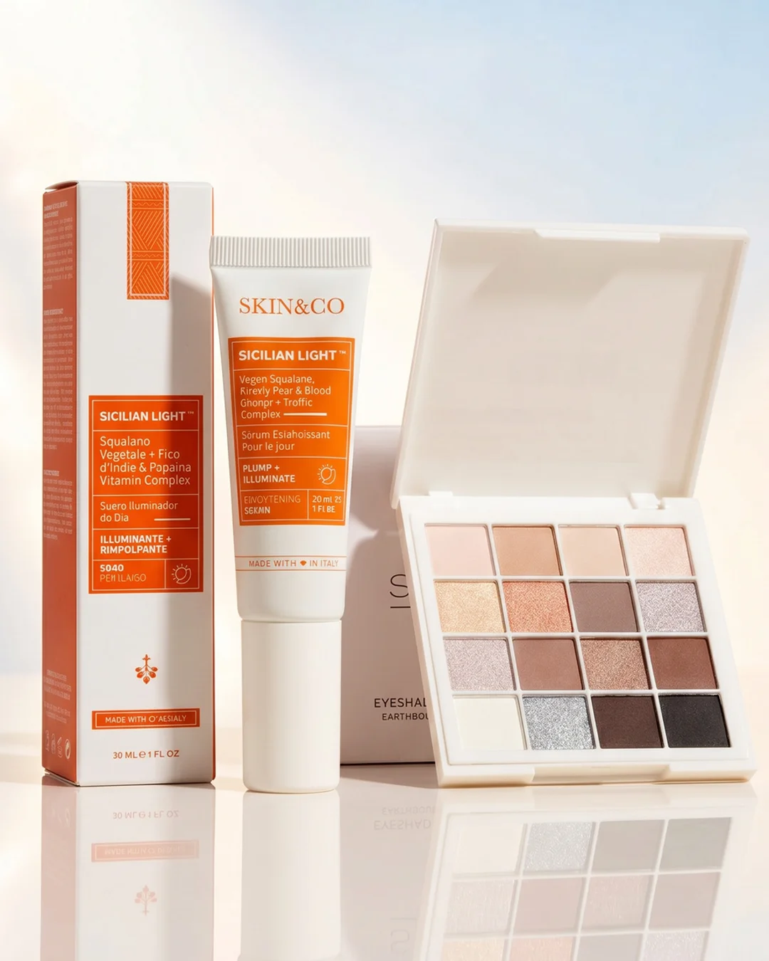 Sicilian Light Serum + Eye shadow Palette