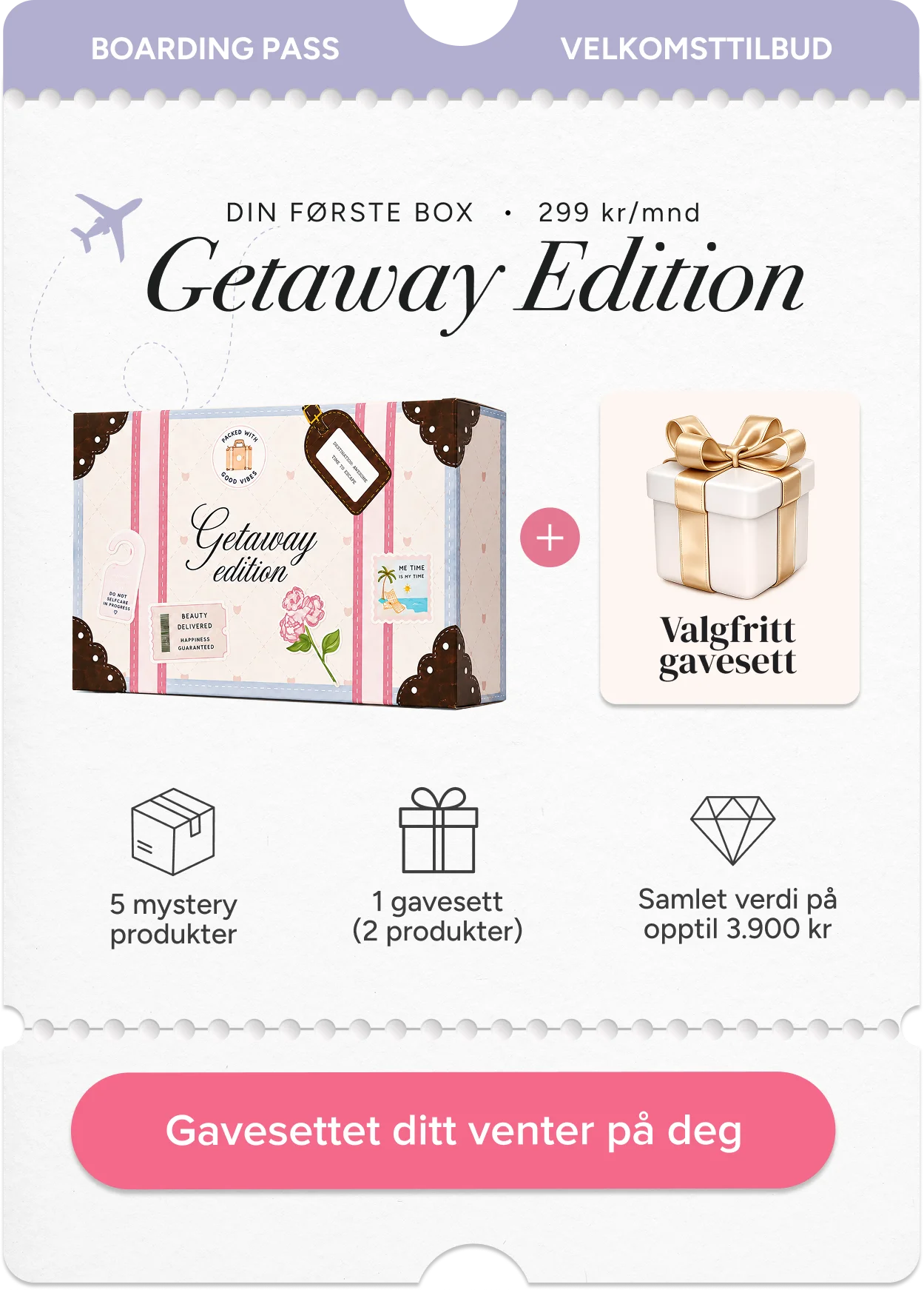 Getaway velkomstboks